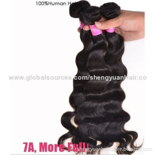 Factory Wholesale Brazilian Human Hair Extension Weft, Natural Color, 8 to 28 Inches